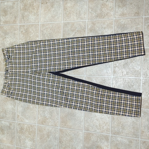 Vintage Ficelle stretch two tones front plaid pants 40/US 8 NWT - Picture 1 of 9